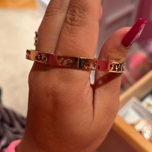 Tory Burch gold t logo bracelet